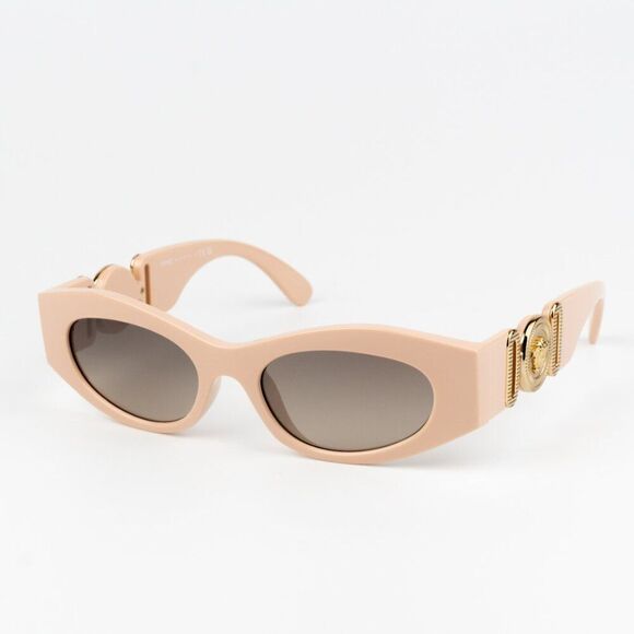 NEW Versace VE4480U 54946I Nude Brown Mirror  Oval Unisex Sunglasses
